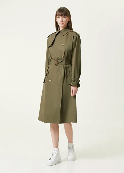 Двубортное верхнее пальто цвета хаки с поясом и поясом Polo Ralph Lauren