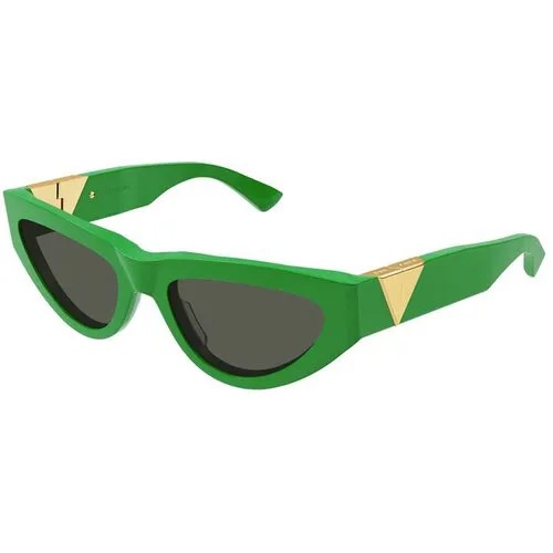 Солнцезащитные очки Bottega Veneta, кошачий глаз, оправа: пластик, для женщин, зеленый