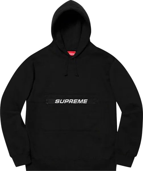Толстовка Supreme Zip Pouch Hooded Sweatshirt 'Black', черный