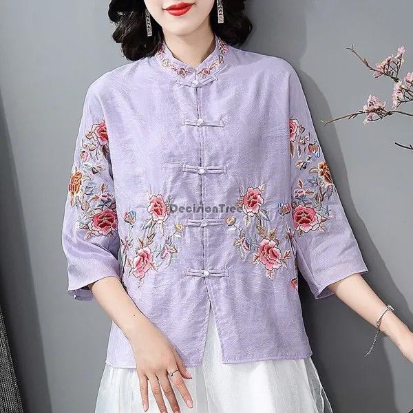 2022 женский китайский стиль Ципао qipao официальная женская элегантная китайская кофточка Ципао вечерняя Цветочная вышивка qipao tang блузка