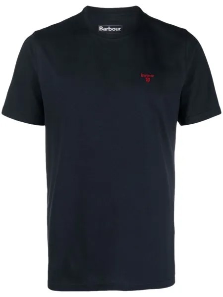 Barbour футболка с вышитым логотипом, синий