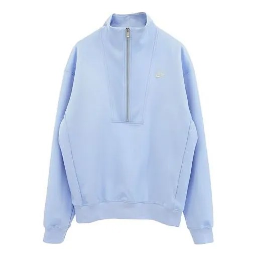 Толстовка Men's Nike Back Alphabet Logo Printing Half Zipper Stand Collar Asia Edition Blue, синий