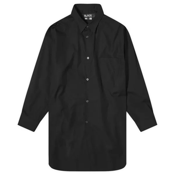 Рубашка Comme Des Garçons Black Satin Blend Panel Shirt, черный