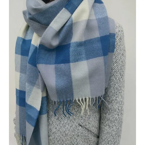 Шарф Drobe,200х35 см, one size, серый, белый