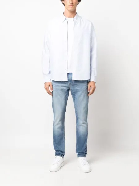 7 For All Mankind прямые джинсы средней посадки, синий