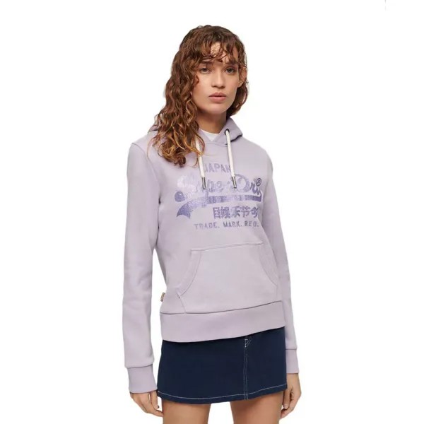 Худи Superdry Metallic Vintage Logo Graphic, фиолетовый