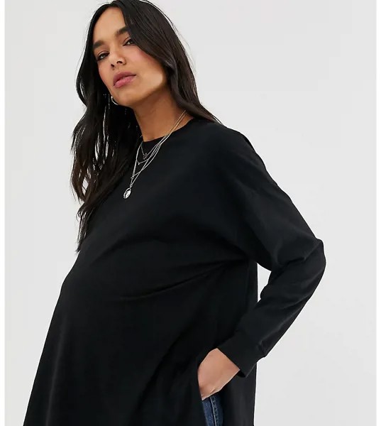 Черный oversize-лонгслив ASOS DESIGN Maternity
