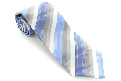 Geoffrey Beene New Silver-Shite Галстук в широкую полоску $ 55