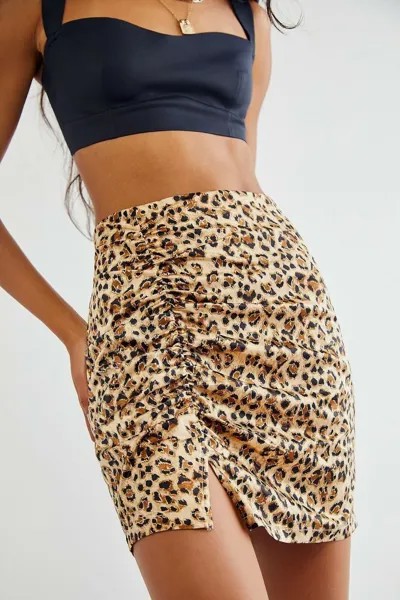 НОВИНКА Мини-юбка Avas с леопардовым принтом FREE PEOPLE, черно-коричневые размеры 0 ~ XS ~ 4 UK