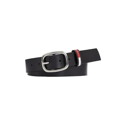 Ремень TOMMY HILFIGER, натуральная кожа, металл, для женщин, размер 90, черный