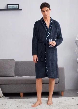 Для мужчины Халат с узором звезды и поясом из плюша