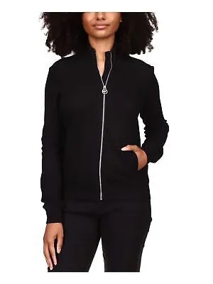 MICHAEL MICHAEL KORS Женская черная куртка на молнии без подкладки с карманами L