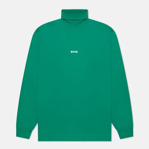 Лонгслив MSGM, хлопок, размер L, зеленый