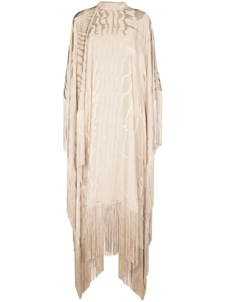 Taller Marmo Mrs. Ross moire fringed kaftan dress