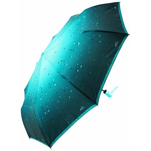 Зонт Rainbrella, автомат, 3 сложения, купол 96 см., 9 спиц, система «антиветер», чехол в комплекте, для женщин, бирюзовый