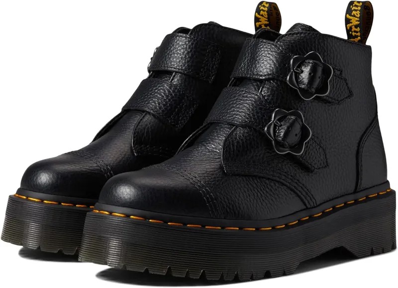 Ботильоны Devon Flower Dr. Martens, цвет Black Milled Nappa