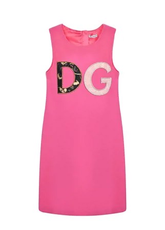 Розовое платье с логотипом Dolce&Gabbana детское