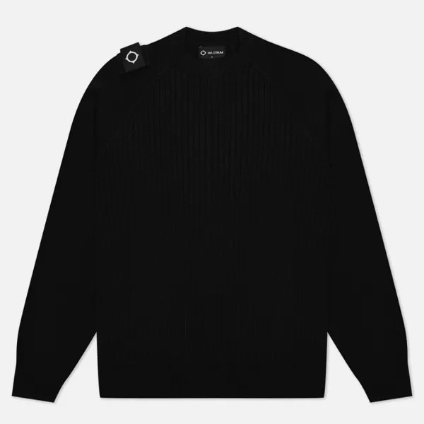 Мужской свитер MA.Strum Rib Panel Crew Neck чёрный, Размер M