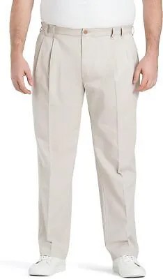 Мужские брюки IZOD, большие и высокие, со складками, теплый жемчуг, 48 Вт x 30 л