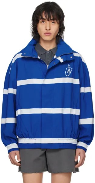 Синяя спортивная куртка в полоску Jw Anderson