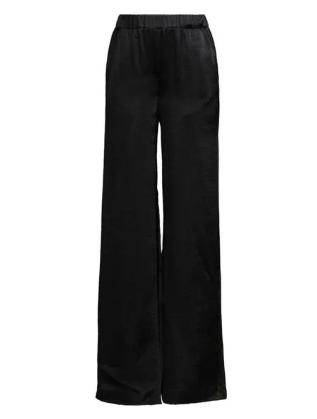 Широкие атласные брюки из жатого крепа на спине Jason Wu, черный