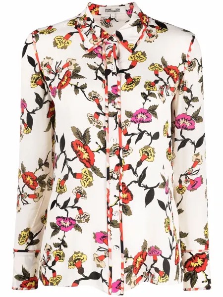 DVF Diane von Furstenberg рубашка с цветочным принтом