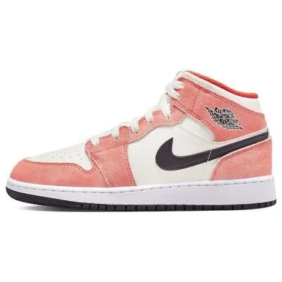 Кроссовки Big Kids Jordan 1 Mid SE Orange Suede Team Orng/Blk-Sail-White (DV1336 800)