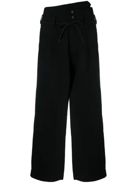 Y-3 широкие брюки со складками, черный