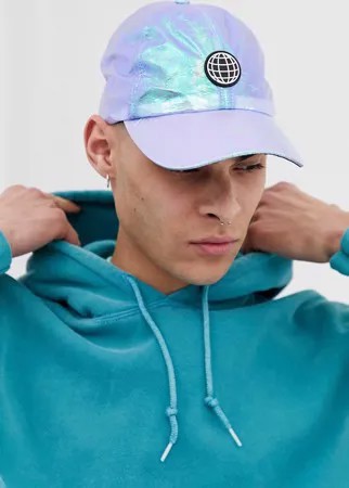 Бейсболка с прорезиненной нашивкой ASOS DESIGN-Синий