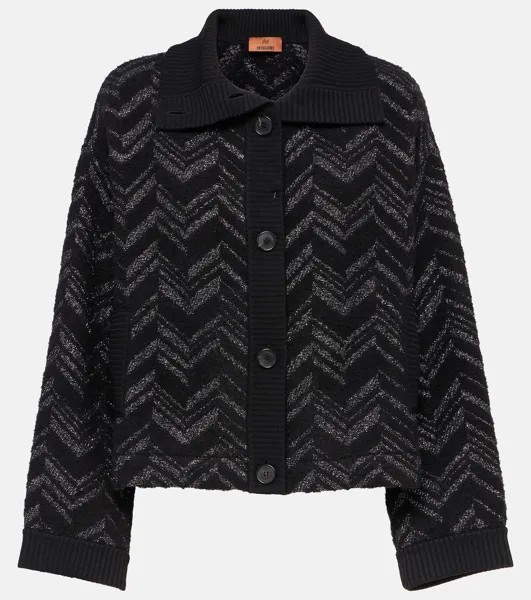 Кардиган из ламе с зигзагом Missoni, черный