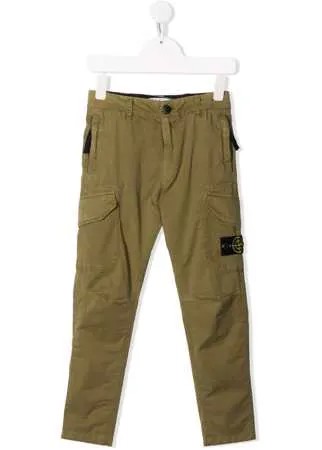 Stone Island Junior брюки карго с нашивкой-логотипом