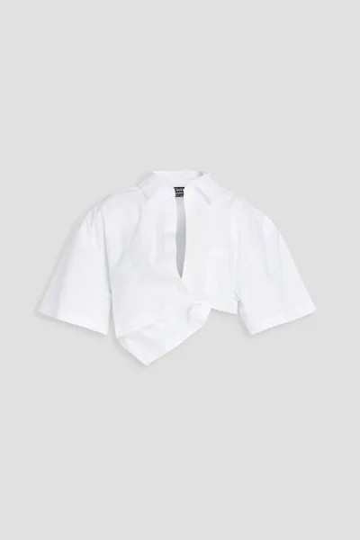 Укороченная рубашка-капри из хлопкового поплина JACQUEMUS, белый