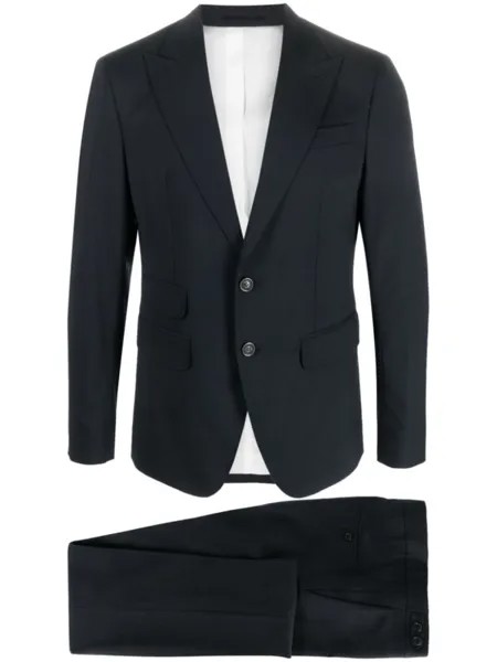 Dsquared2 шерстяной костюм с однобортным пиджаком, синий