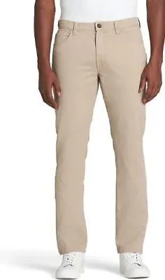 IZOD Мужские брюки-чинос прямого кроя с 5 карманами для морской воды, цвет кедровый хаки, 36 Вт, 36 л