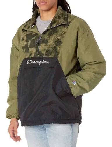 Чемпион (мужской размер M) Ветровка Пуловер Анорак Куртка с капюшоном на молнии на половину длины Армия