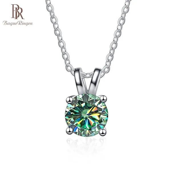 Bague Ringen Real D Цвет Муассанит Кулон Ожерелье 100% 925 стерлингового серебра Сверкающая помолвка Свадебная вечеринка Изысканные ювелирные изделия