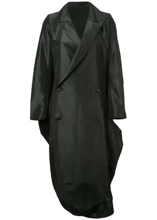 Yohji Yamamoto Pre-Owned двубортное пальто с закругленным подолом