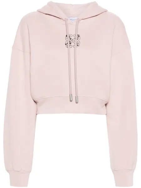 Off-White укороченное худи Bling Leaves Arrow, розовый
