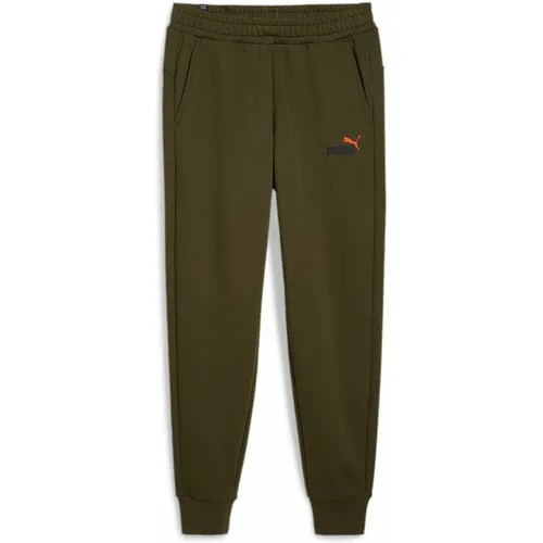 Брюки спортивные PUMA ESSENTIALS+ 2 COL LOGO PANTS, размер L, зелёный