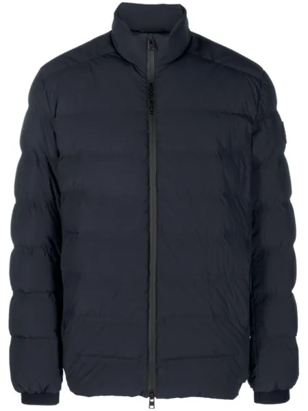 Woolrich пуховик с нашивкой-логотипом, синий