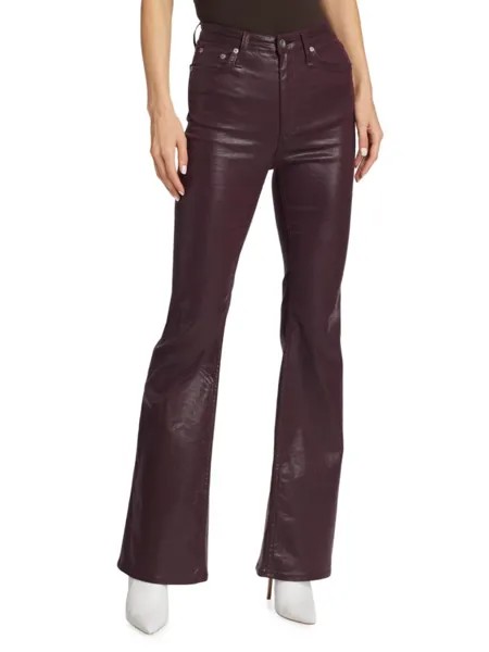 Расклешенные брюки Casey с покрытием Rag & Bone, цвет Burgundy