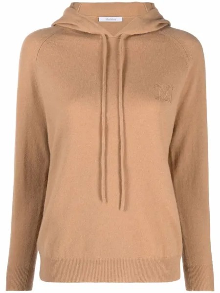Max Mara худи из смесового кашемира, коричневый