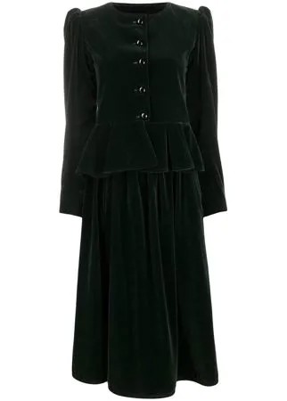 Yves Saint Laurent Pre-Owned бархатный костюм-двойка с юбкой