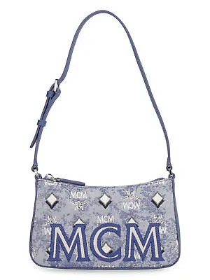 Синяя женская сумка через плечо MCM с логотипом на одном ремешке