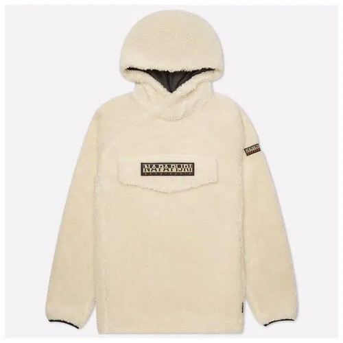 Мужская толстовка Napapijri Curly Patch Fleece Hoodie бежевый , Размер XL