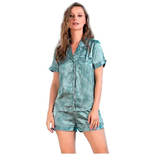 Комплект MIA-AMORE Florentina 7114, рубашка и шорты, зеленый (Размер: S)