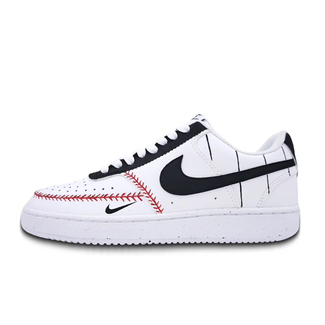 Кроссовки Nike Court Vision Low Skateboarding Shoes Unisex Low-top White/Black/Red, черный/белый/красный