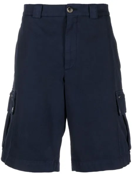 Brunello Cucinelli шорты-бермуды прямого кроя, синий