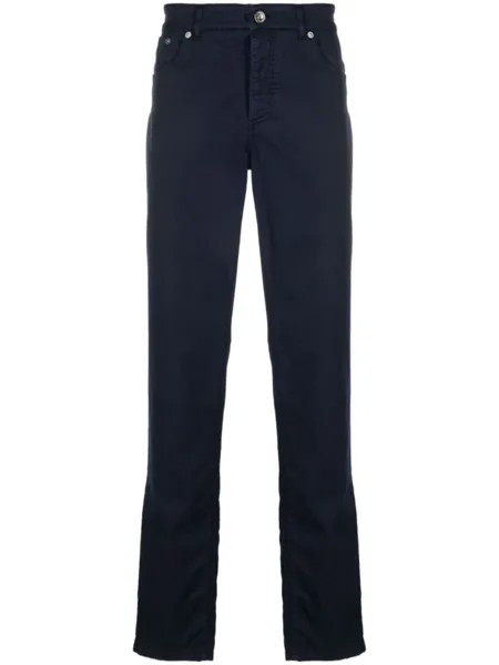 Brunello Cucinelli узкие джинсы с заниженной талией, синий