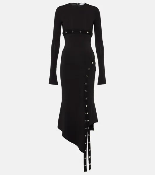 Асимметричное платье миди The Attico, черный